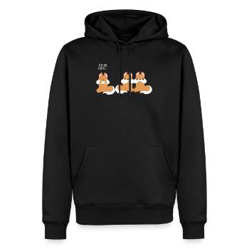Squirrel Eichkätzchen - Speak no evil - Men’s Premium Organic Hoodie - black - Front - Nico (187cm)