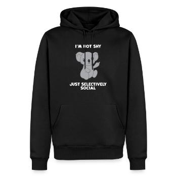 Koala - Koala Bär - Koalabär - Antisozial - Männer Premium Bio Hoodie - Schwarz - Vorne - Nico (187cm)