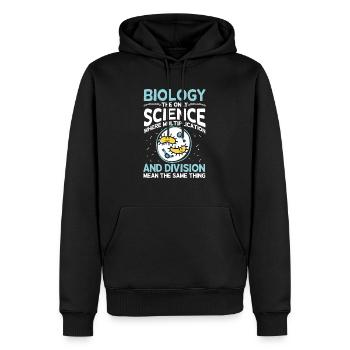 Biology the only Science fun cell reproduction - Men’s Premium Organic Hoodie - black - Front - Nico (187cm)