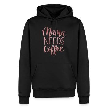 Mama braucht Kaffee - Männer Premium Bio Hoodie - Schwarz - Vorne - Nico (187cm)