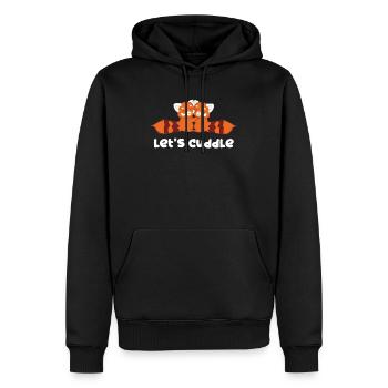 Panda rouge - Ourson - Calin - Caresser - Sweat à capuche Premium bio Homme - noir - Devant - Nico (187cm)