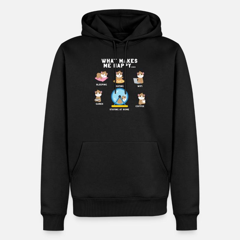 Cochon d'Inde - Cochon d'Inde - Introverti - Sweat à capuche Premium bio Homme - noir