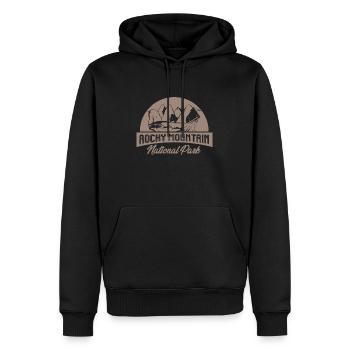 Rocky Mountains Nationalpark Logo - Männer Premium Bio Hoodie - Schwarz - Vorne - Nico (187cm)