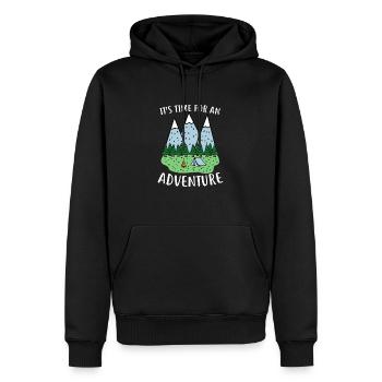 C'est l'heure du cadeau de camping-cariste - Sweat à capuche Premium bio Homme - noir - Devant - Nico (187cm)
