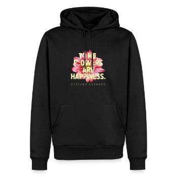 Stefano G flowers make you happy - Men’s Premium Organic Hoodie - black - Front - Nico (187cm)