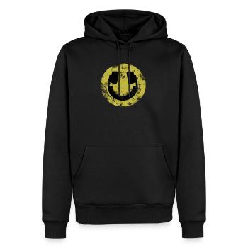Emoji Dj House Electro Techno Bass Music Gift - Men’s Premium Organic Hoodie - black - Front - Nico (187cm)