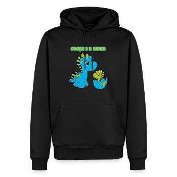 Big Brother T-Shirt Dino Dinosaur - Men’s Premium Organic Hoodie - black - Front - Nico (187cm)