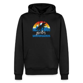 T-shirt Grand Frère Dino Brothersaurus - Sweat à capuche Premium bio Homme - noir - Devant - Nico (187cm)