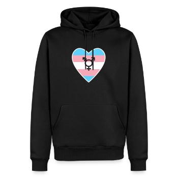 Transgender Herz - Männer Premium Bio Hoodie - Schwarz - Vorne - Nico (187cm)