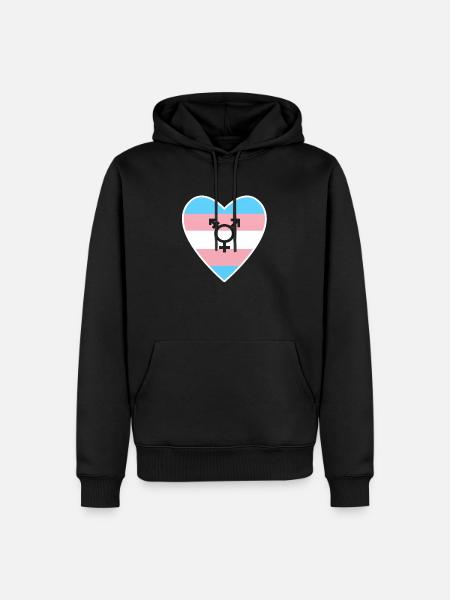 Transgender Herz - Männer Premium Bio Hoodie - Schwarz