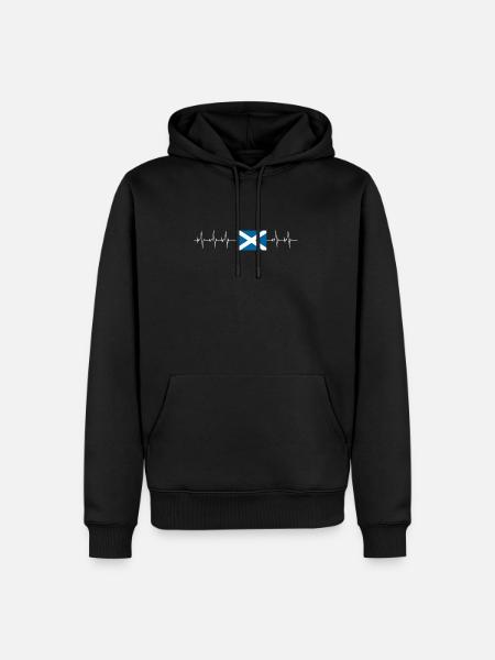 Schottland Hearbeat Schottisch Tartan Day Geschenk - Männer Premium Bio Hoodie - Schwarz