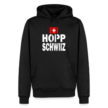 Schweiz Fanshirt Land Fahne Hopp Schwiiz Geschenk - Männer Premium Bio Hoodie - Schwarz - Vorne - Nico (187cm)