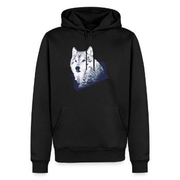 Wolf Tierschutz Waldtier Wolfsrudel Wald Geschenk - Männer Premium Bio Hoodie - Schwarz - Vorne - Nico (187cm)