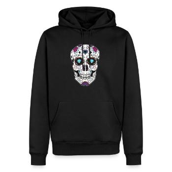 Sugar Skull Totentag Totenschädel Tod - Männer Premium Bio Hoodie - Schwarz - Vorne - Nico (187cm)