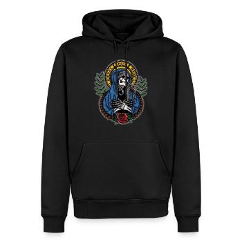 lady death - Sweat à capuche Premium bio Homme - noir - Devant - Nico (187cm)
