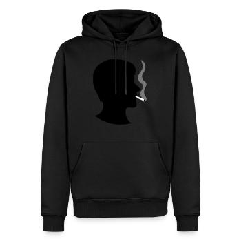 fumeur fumeur cigarette drogues contre les mauvaises herbes cannabis chanvre - Sweat à capuche Premium bio Homme - noir - Devant - Nico (187cm)