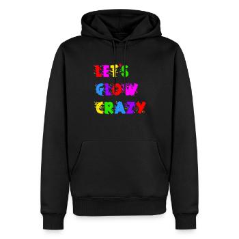 Let's Glow Crazy Vintage Rave Party Festival - Men’s Premium Organic Hoodie - black - Front - Nico (187cm)