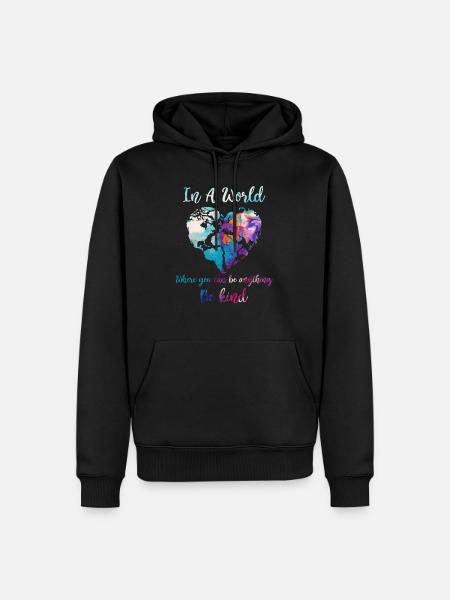 Heart World Map - Men’s Premium Organic Hoodie - black