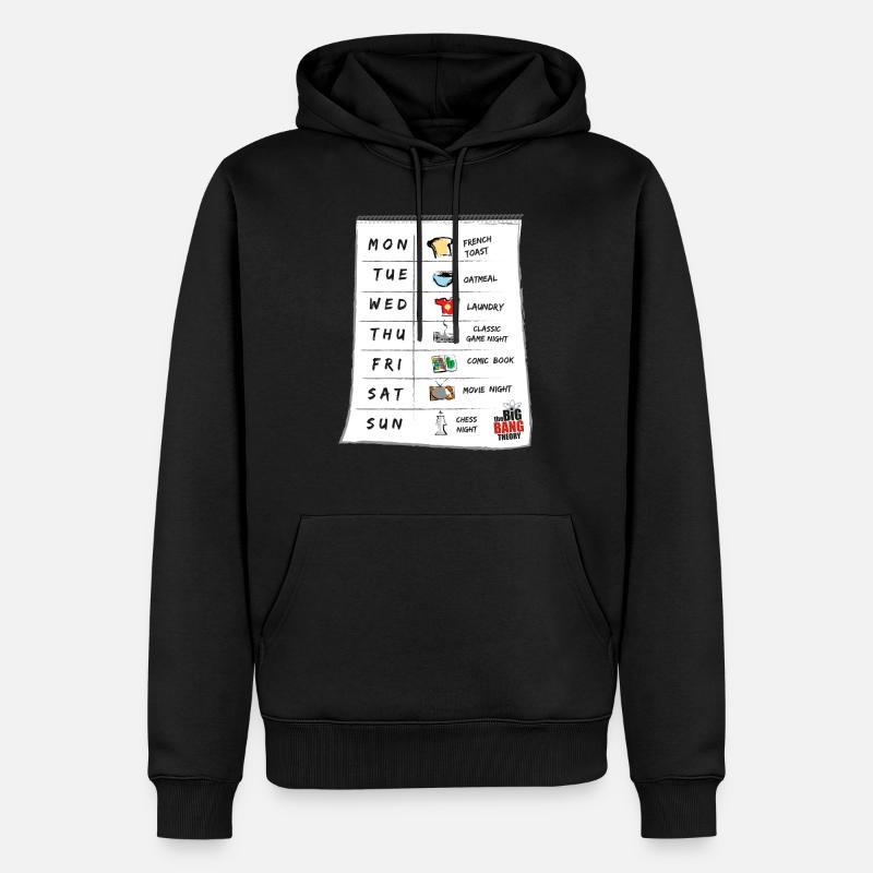 The Big Bang Theory Sheldons Kalender - Männer Premium Bio Hoodie - Schwarz