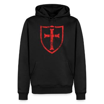 Tempelritter Kreuz Schild Templer Geschenk Deus - Männer Premium Bio Hoodie - Schwarz - Vorne - Nico (187cm)