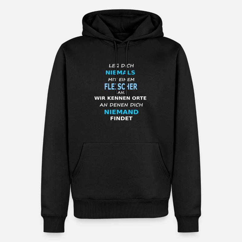 fleischer - Männer Premium Bio Hoodie - Schwarz