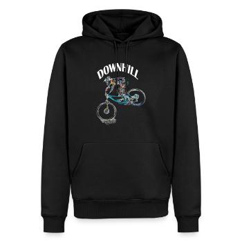 Mountainbike MTB bergab - Männer Premium Bio Hoodie - Schwarz - Vorne - Nico (187cm)