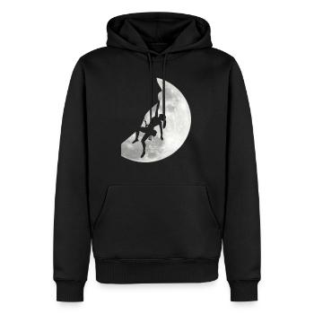 Boulderer Climb Climbing Woman Climber - Men’s Premium Organic Hoodie - black - Front - Nico (187cm)