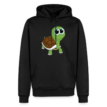 Bande dessinée tortue - Sweat à capuche Premium bio Homme - noir - Devant - Nico (187cm)