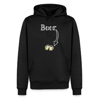 T-shirt de grossesse de bébé de bière | Tshirt de maternité | - Sweat à capuche Premium bio Homme - noir - Devant - Nico (187cm)