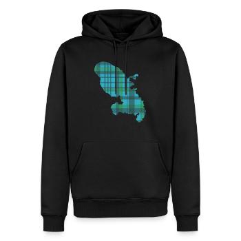 Martinique - Männer Premium Bio Hoodie - Schwarz - Vorne - Nico (187cm)