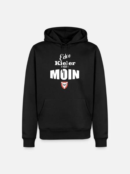 Kiel - Echte Kieler sagen Moin - Männer Premium Bio Hoodie - Schwarz