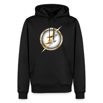Blitz - Männer Premium Bio Hoodie - Schwarz - Vorne - Nico (187cm)