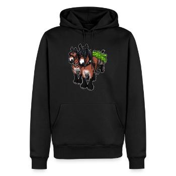 Carrosse Course chevaux Sang froid Cadeau Drôle - Sweat à capuche Premium bio Homme - noir - Devant - Nico (187cm)