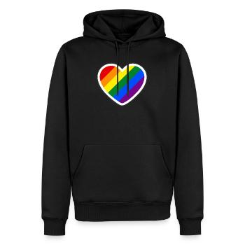 Fahne homosexuell herz - Männer Premium Bio Hoodie - Schwarz - Vorne - Nico (187cm)