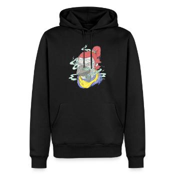 Shinzu Print - Sweat à capuche Premium bio Homme - noir - Devant - Nico (187cm)