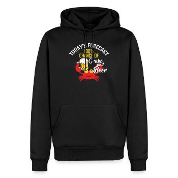 Heutige Prognose für Krabben und Schüsse Zitat Geschenke | - Männer Premium Bio Hoodie - Schwarz - Vorne - Nico (187cm)
