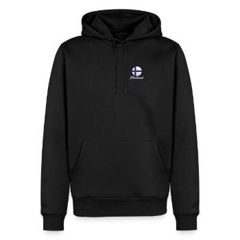 Finnland Flagge Abgerundetes Taschenformat - Männer Premium Bio Hoodie - Schwarz - Vorne - Nico (187cm)