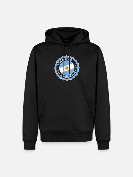 Wyprodukowano w ARGENTINA Modern Seal ARGENTINA Flaga - Ekologiczna męska bluza z kapturem Premium - czarny