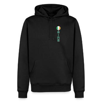 Ireland Éire Flag Round Pocket Modern Vertical - Men’s Premium Organic Hoodie - black - Front - Nico (187cm)