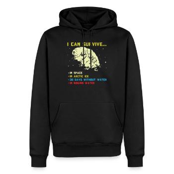 Humorous Tardigrade Abilities Illustration Gift - Men’s Premium Organic Hoodie - black - Front - Nico (187cm)