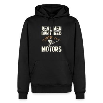 Real Men Don't Need Motors Cooles Radfahrer Biker - Männer Premium Bio Hoodie - Schwarz - Vorne - Nico (187cm)