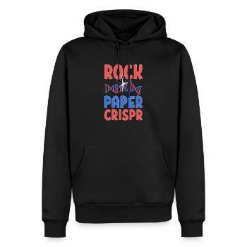 Rock Paper Crispr Graffiti Gene Editing DNA Gift - Men’s Premium Organic Hoodie - black - Front - Nico (187cm)