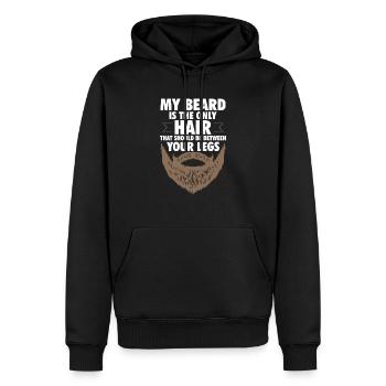 Ma barbe est le seul cheveu qui devrait être entre - Sweat à capuche Premium bio Homme - noir - Devant - Nico (187cm)
