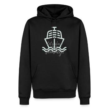 let’s start the journey - Reise-Start-Kreuzfahrt - Männer Premium Bio Hoodie - Schwarz - Vorne - Nico (187cm)