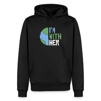 I'm With Her Earth Environment Awareness Earth Day - Sweat à capuche Premium bio Homme - noir - Devant - Nico (187cm)