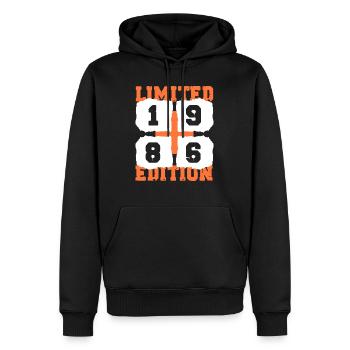 1986 geburtstag 36 jahre limited jubiläum edition - Männer Premium Bio Hoodie - Schwarz - Vorne - Nico (187cm)