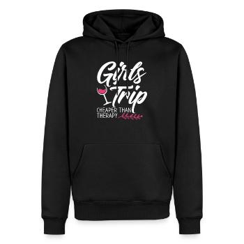 Girls Trip Cheaper Than A Therapy 2021 Fun Party - Sweat à capuche Premium bio Homme - noir - Devant - Nico (187cm)