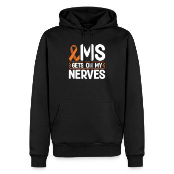 MS Gets On My Nerves Multiple Sclerosis Awareness - Männer Premium Bio Hoodie - Schwarz - Vorne - Nico (187cm)