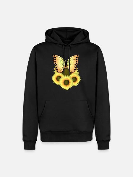 Butterfly Sunflowers - Men’s Premium Organic Hoodie - black