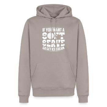 Funny If You Want A Soft Serve Go Get Ice Cream - Sweat à capuche Premium bio Homme - taupe - Devant - Nico (187cm)